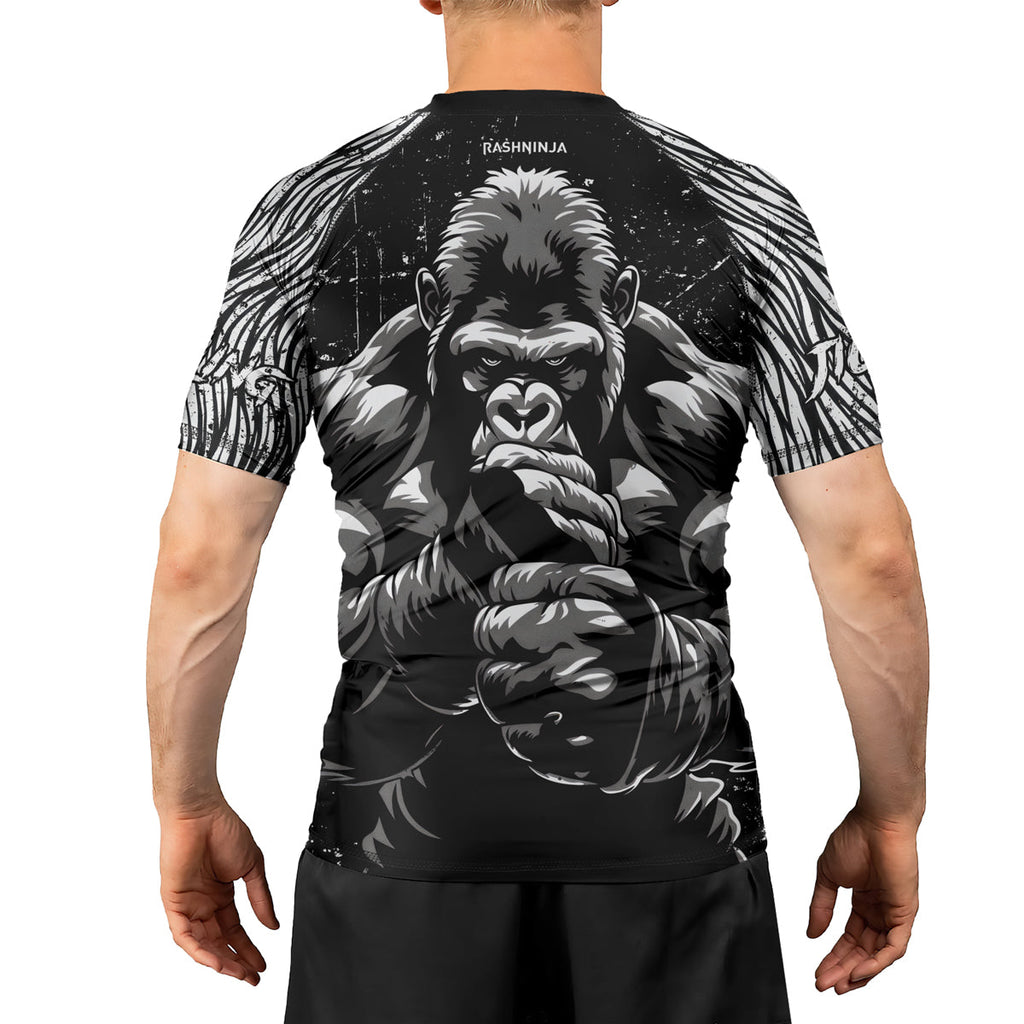 Rashninja Gorilla Jungle King Men's Short Sleeve Rash Guard