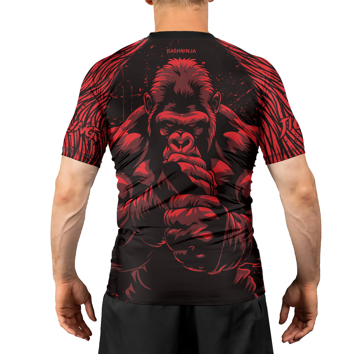 Rashninja Gorilla Jungle King Men's Short Sleeve Rash Guard