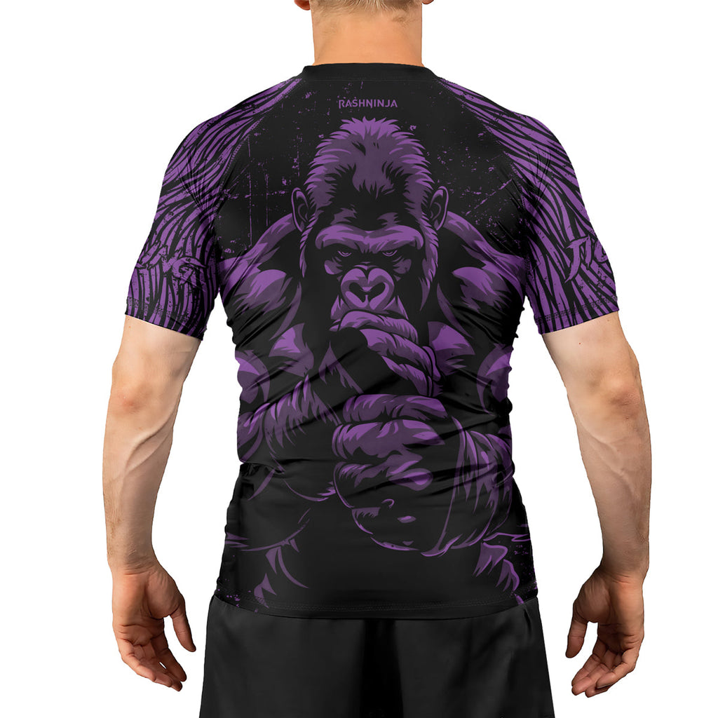 Rashninja Gorilla Jungle King Men's Short Sleeve Rash Guard