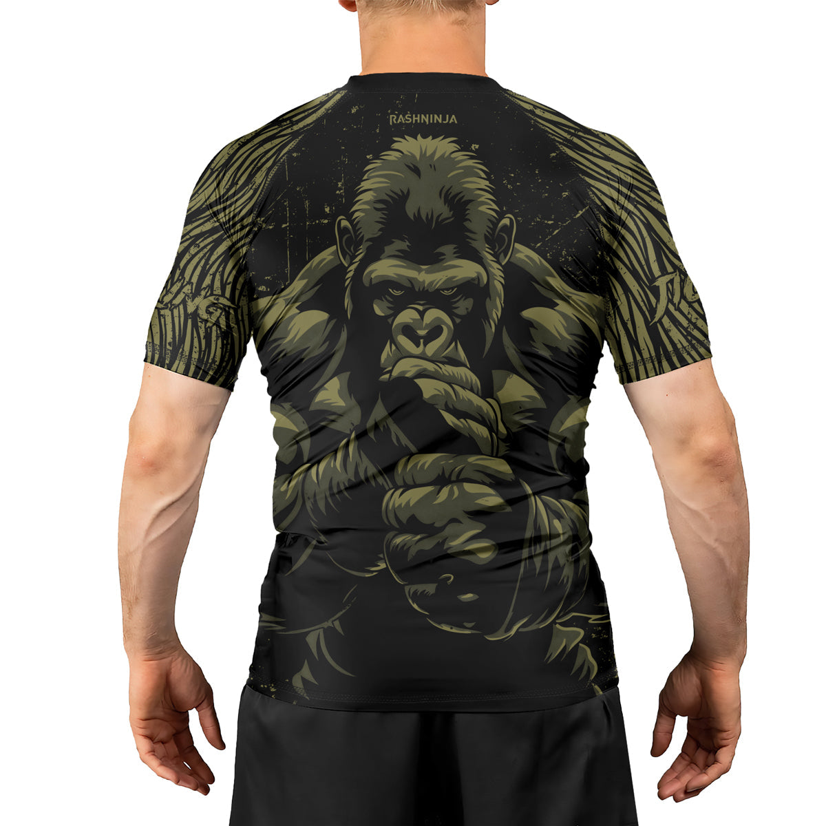 Rashninja Gorilla Jungle King Men's Short Sleeve Rash Guard