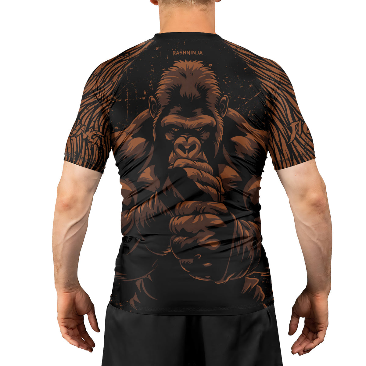 Rashninja Gorilla Jungle King Men's Short Sleeve Rash Guard