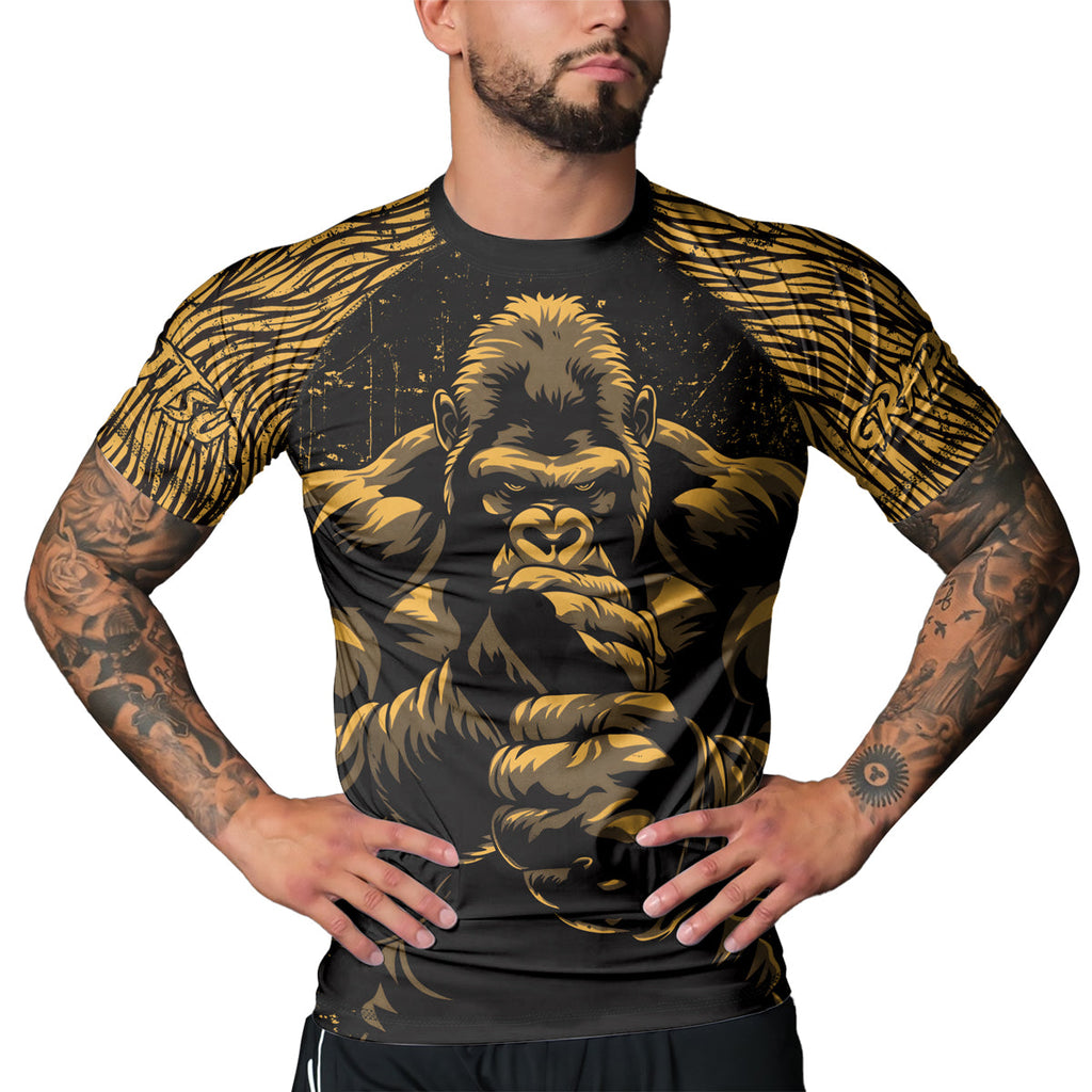 Rashninja Gorilla Jungle King Men's Short Sleeve Rash Guard
