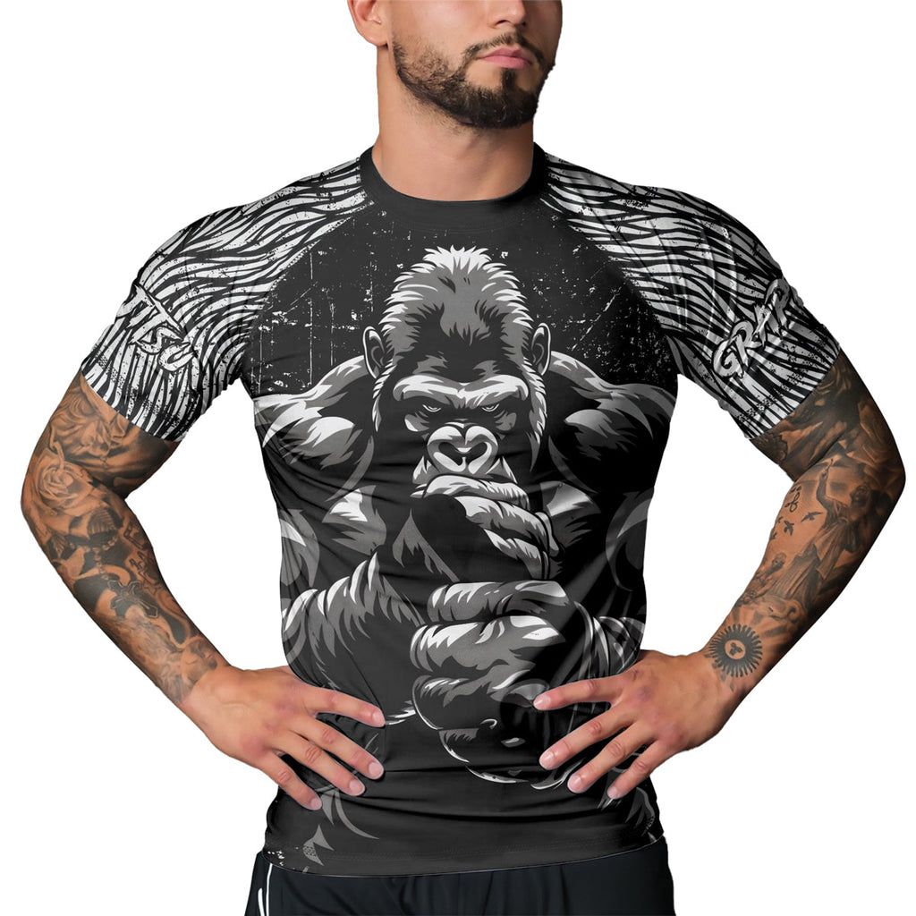 Rashninja Gorilla Jungle King Men's Short Sleeve Rash Guard
