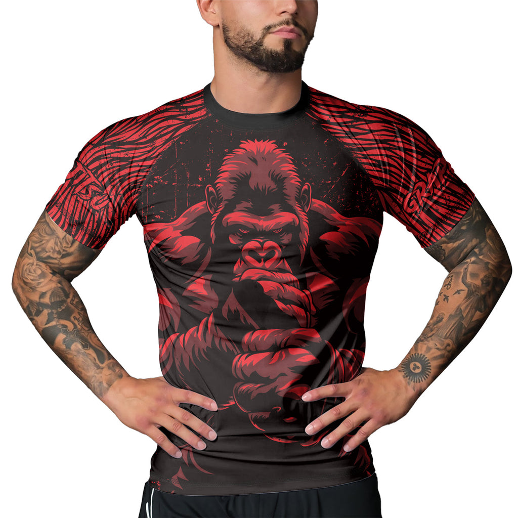 Rashninja Gorilla Jungle King Men's Short Sleeve Rash Guard