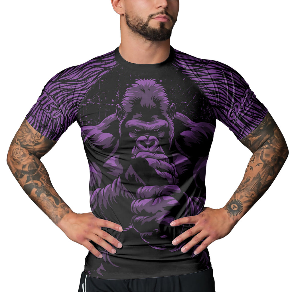 Rashninja Gorilla Jungle King Men's Short Sleeve Rash Guard
