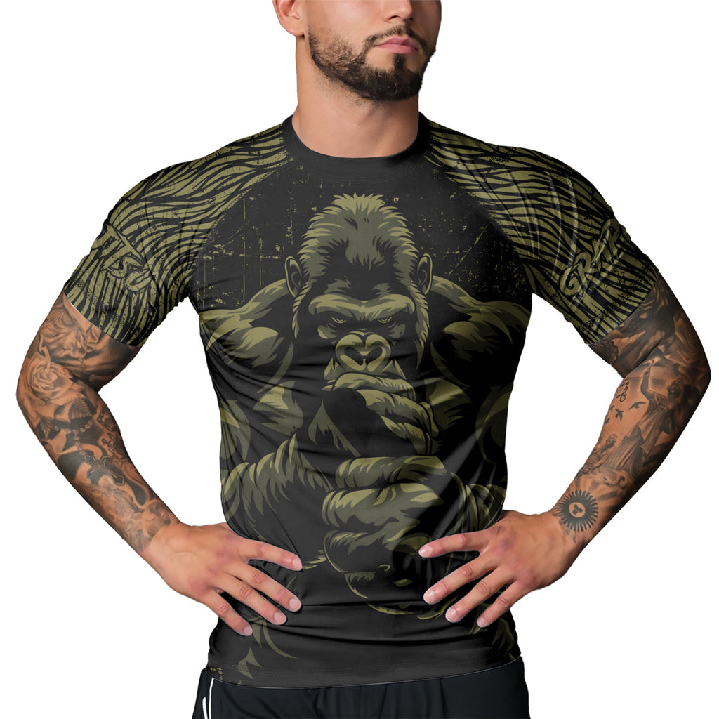 Rashninja Gorilla Jungle King Men's Short Sleeve Rash Guard