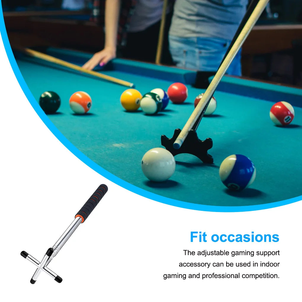 Telescopic Billiards Stick Holder with Bridge Head Replaceable Stainless Steel Portable Pool Table Pole Competition