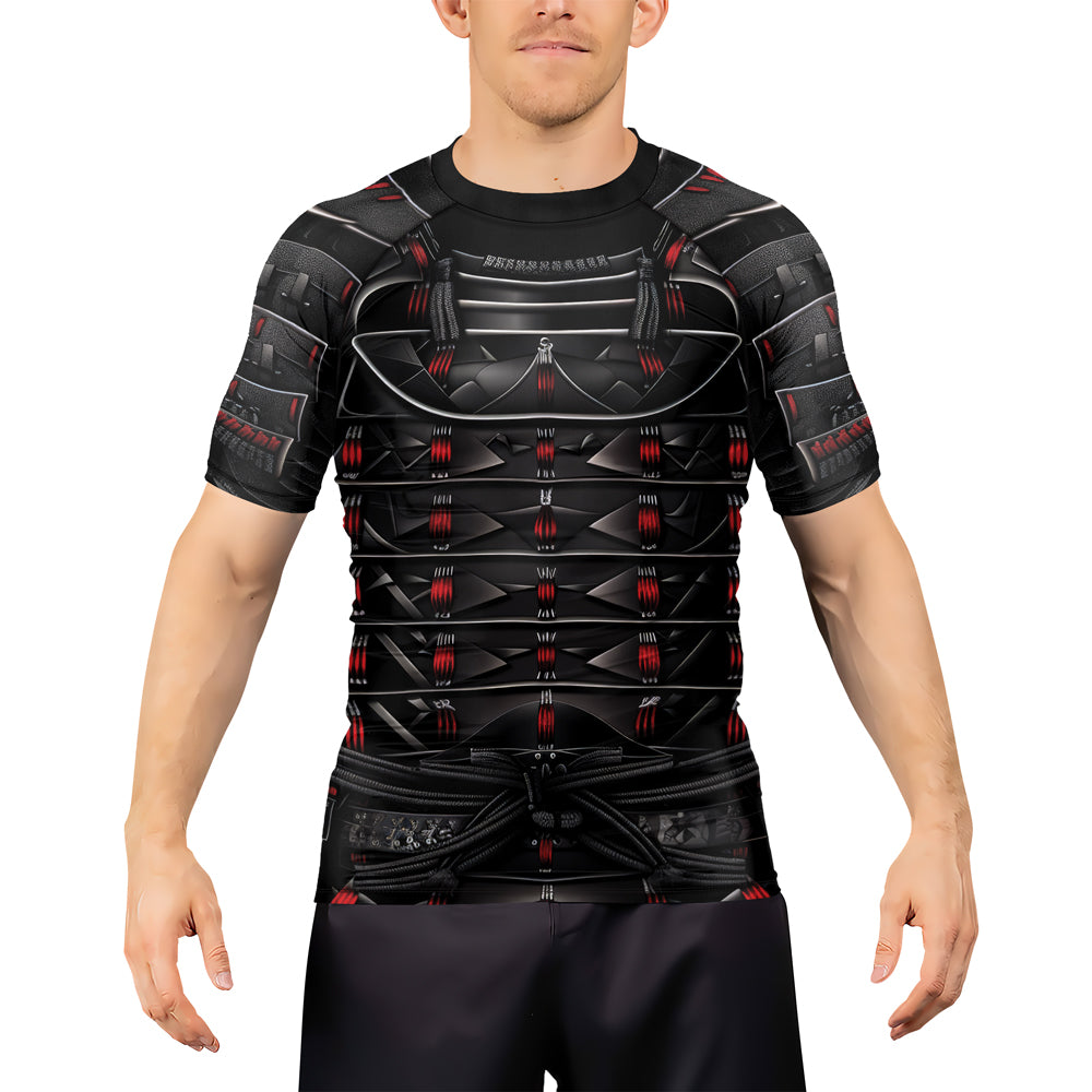 Rashninja Samurai Iron Armor Men's Short Sleeve Rash Guard
