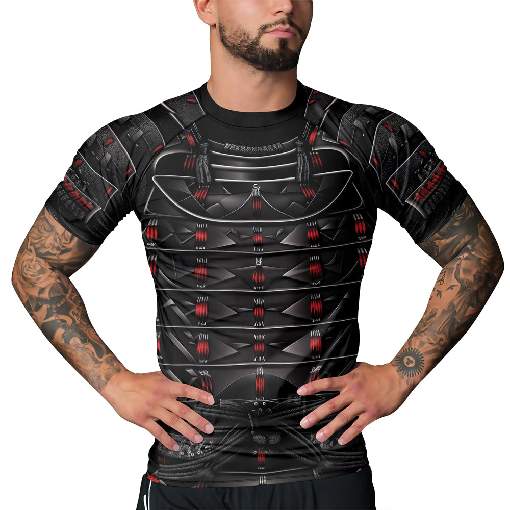 Rashninja Samurai Iron Armor Men's Short Sleeve Rash Guard