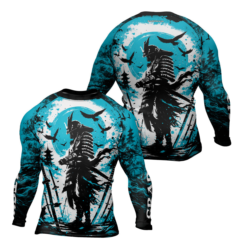 Rashninja Samurai Skull Warrior Men's Long Sleeve Rash Guard