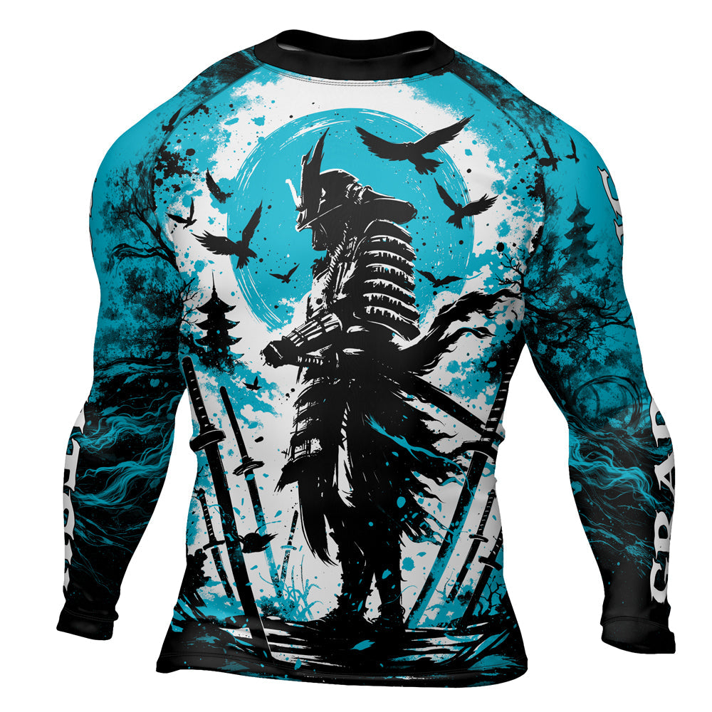 Rashninja Samurai Skull Warrior Men's Long Sleeve Rash Guard