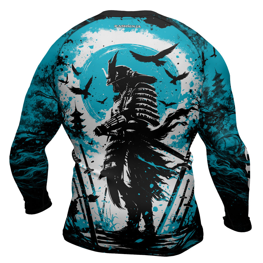 Rashninja Samurai Skull Warrior Men's Long Sleeve Rash Guard