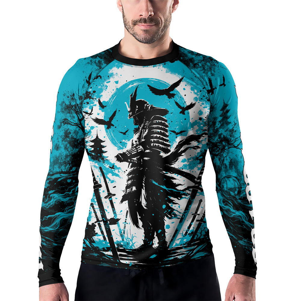 Rashninja Samurai Skull Warrior Men's Long Sleeve Rash Guard