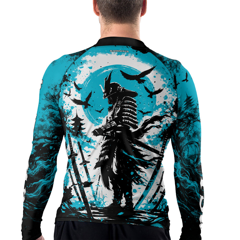 Rashninja Samurai Skull Warrior Men's Long Sleeve Rash Guard