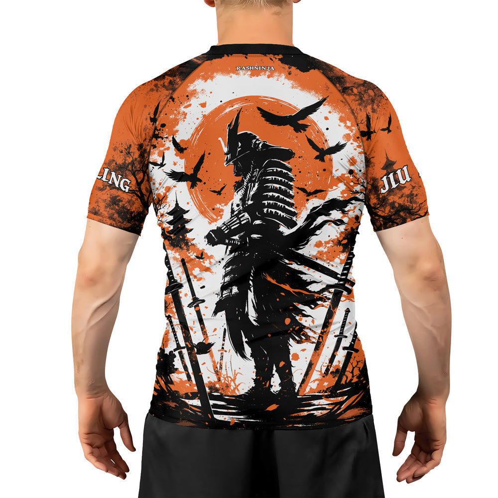 Rashninja Samurai Skull Warrior Men's Short Sleeve Rash Guard