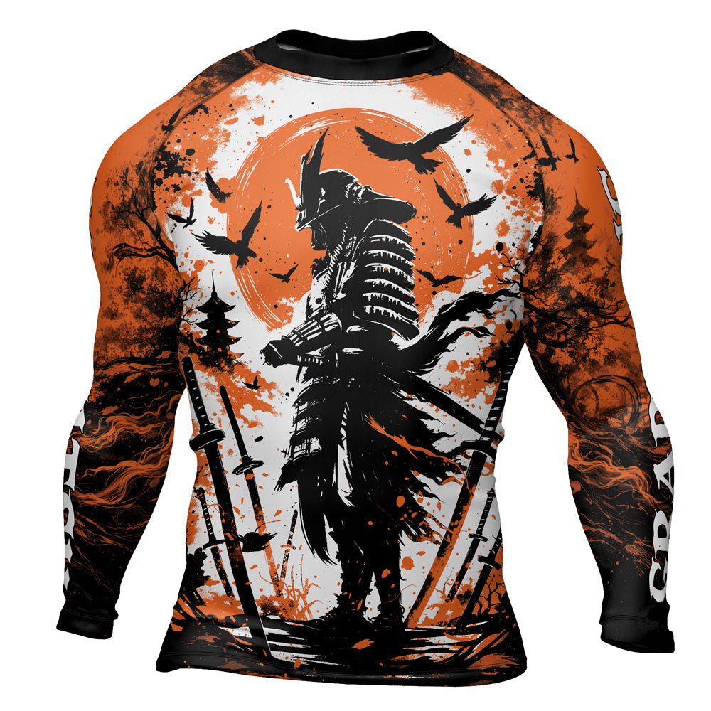 Rashninja Samurai Skull Warrior Men's Long Sleeve Rash Guard