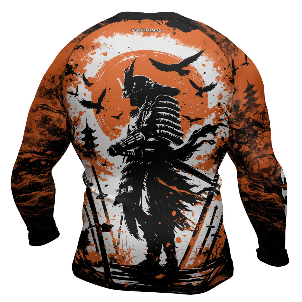Rashninja Samurai Skull Warrior Men's Long Sleeve Rash Guard