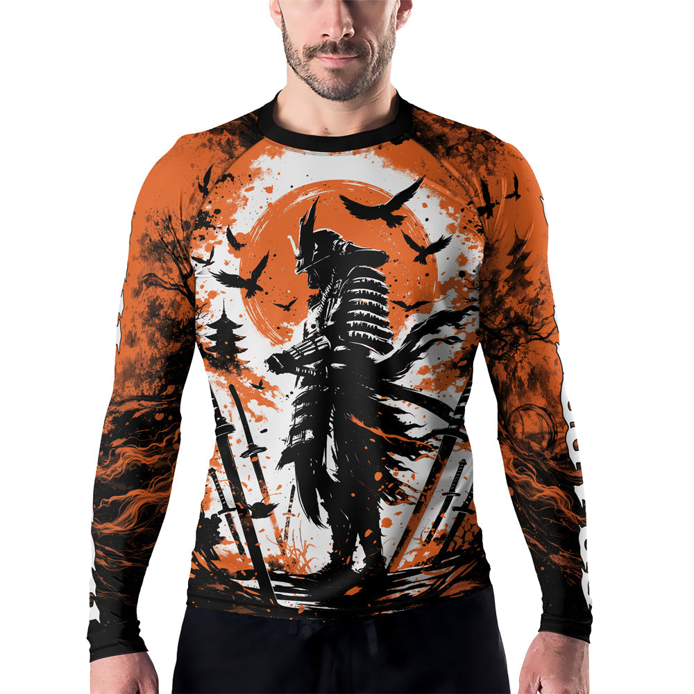 Rashninja Samurai Skull Warrior Men's Long Sleeve Rash Guard