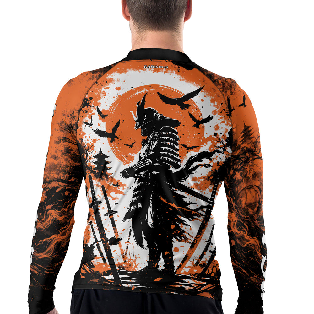 Rashninja Samurai Skull Warrior Men's Long Sleeve Rash Guard