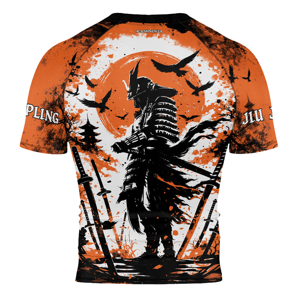 Rashninja Samurai Skull Warrior Men's Short Sleeve Rash Guard