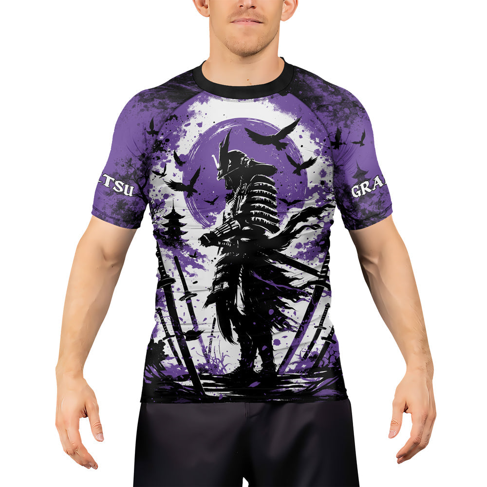 Rashninja Samurai Skull Warrior Men's Short Sleeve Rash Guard