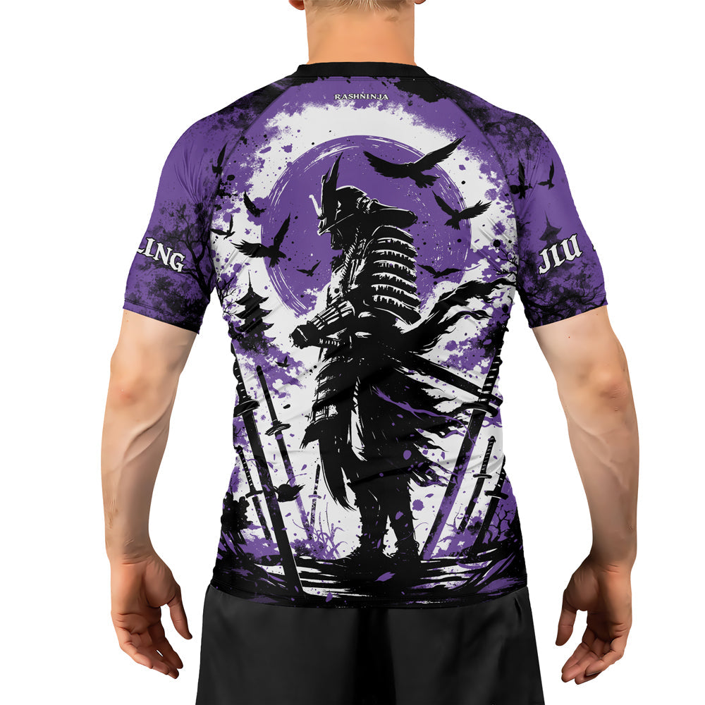 Rashninja Samurai Skull Warrior Men's Short Sleeve Rash Guard
