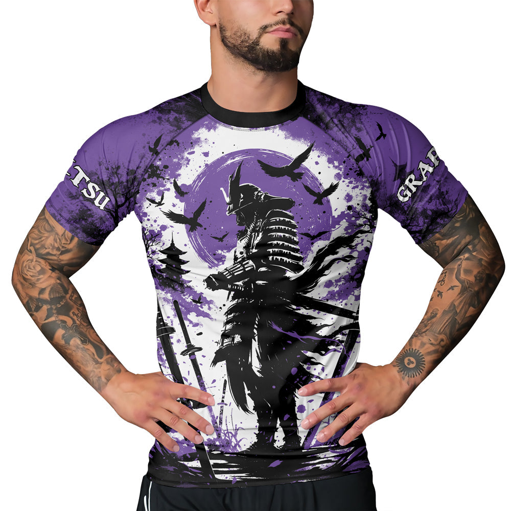 Rashninja Samurai Skull Warrior Men's Short Sleeve Rash Guard