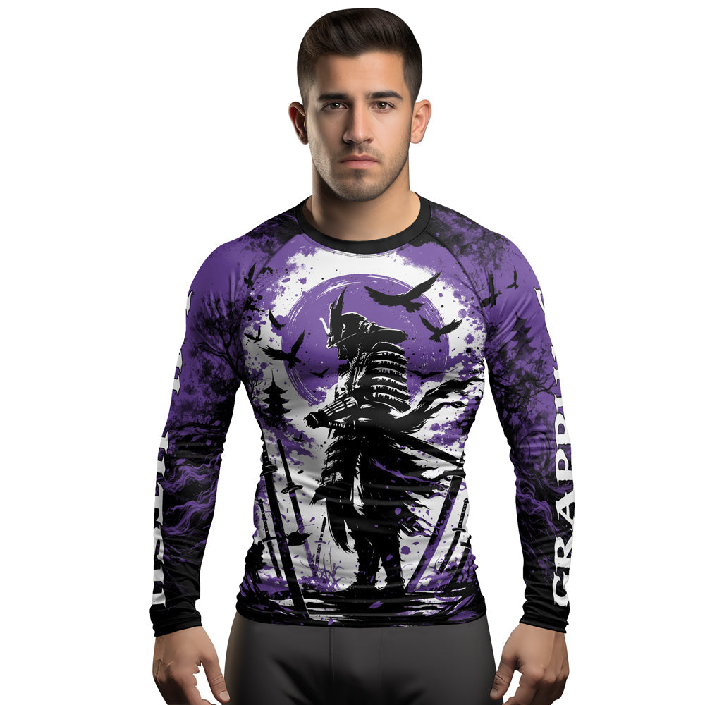 Rashninja Samurai Skull Warrior Men's Long Sleeve Rash Guard