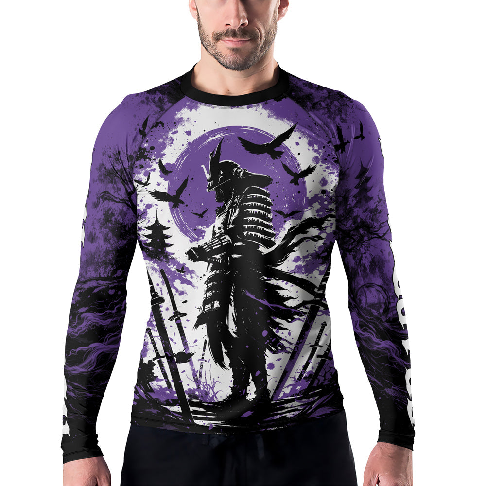 Rashninja Samurai Skull Warrior Men's Long Sleeve Rash Guard
