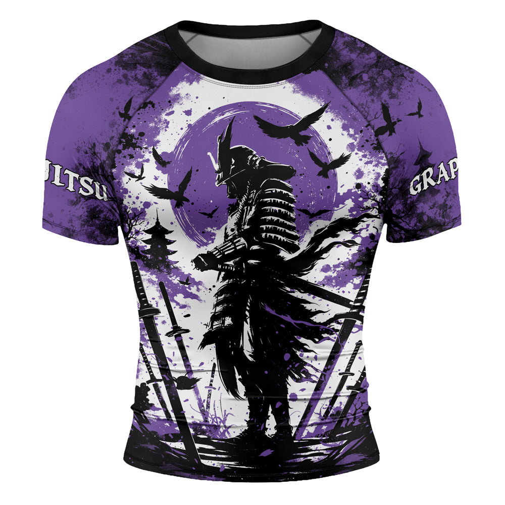 Rashninja Samurai Skull Warrior Men's Short Sleeve Rash Guard
