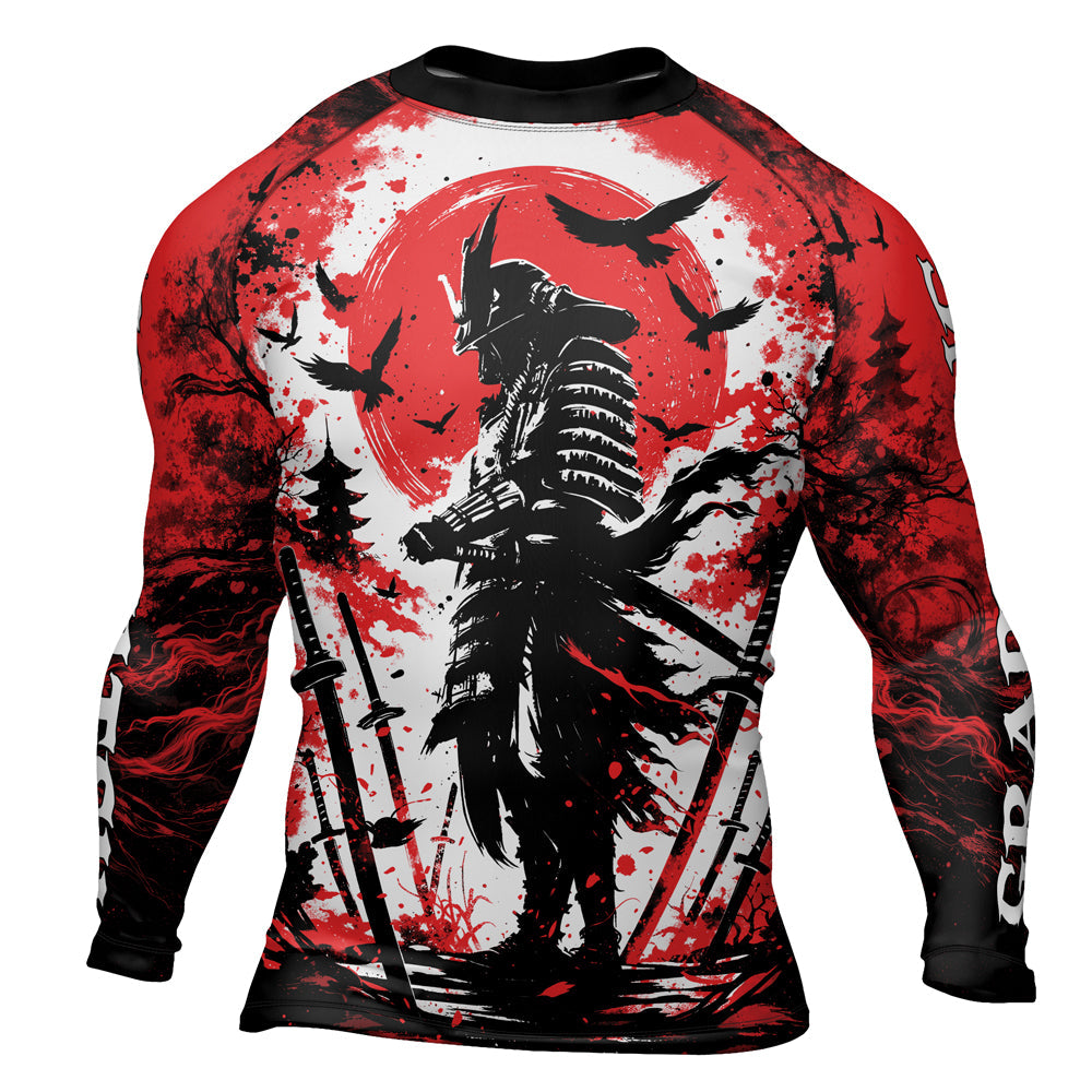 Rashninja Samurai Skull Warrior Men's Long Sleeve Rash Guard