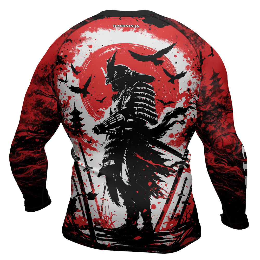 Rashninja Samurai Skull Warrior Men's Long Sleeve Rash Guard