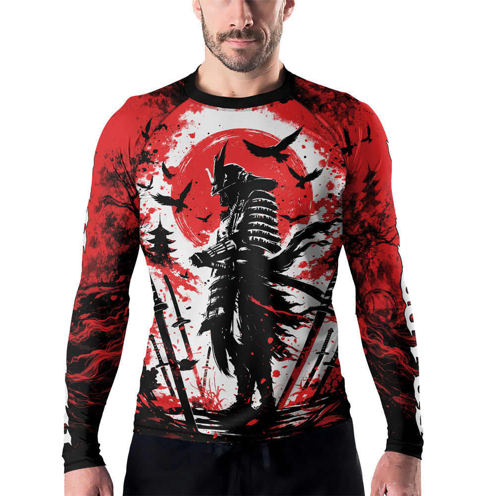 Rashninja Samurai Skull Warrior Men's Long Sleeve Rash Guard