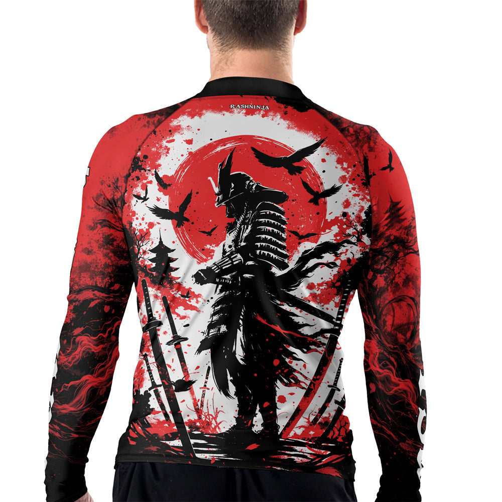 Rashninja Samurai Skull Warrior Men's Long Sleeve Rash Guard