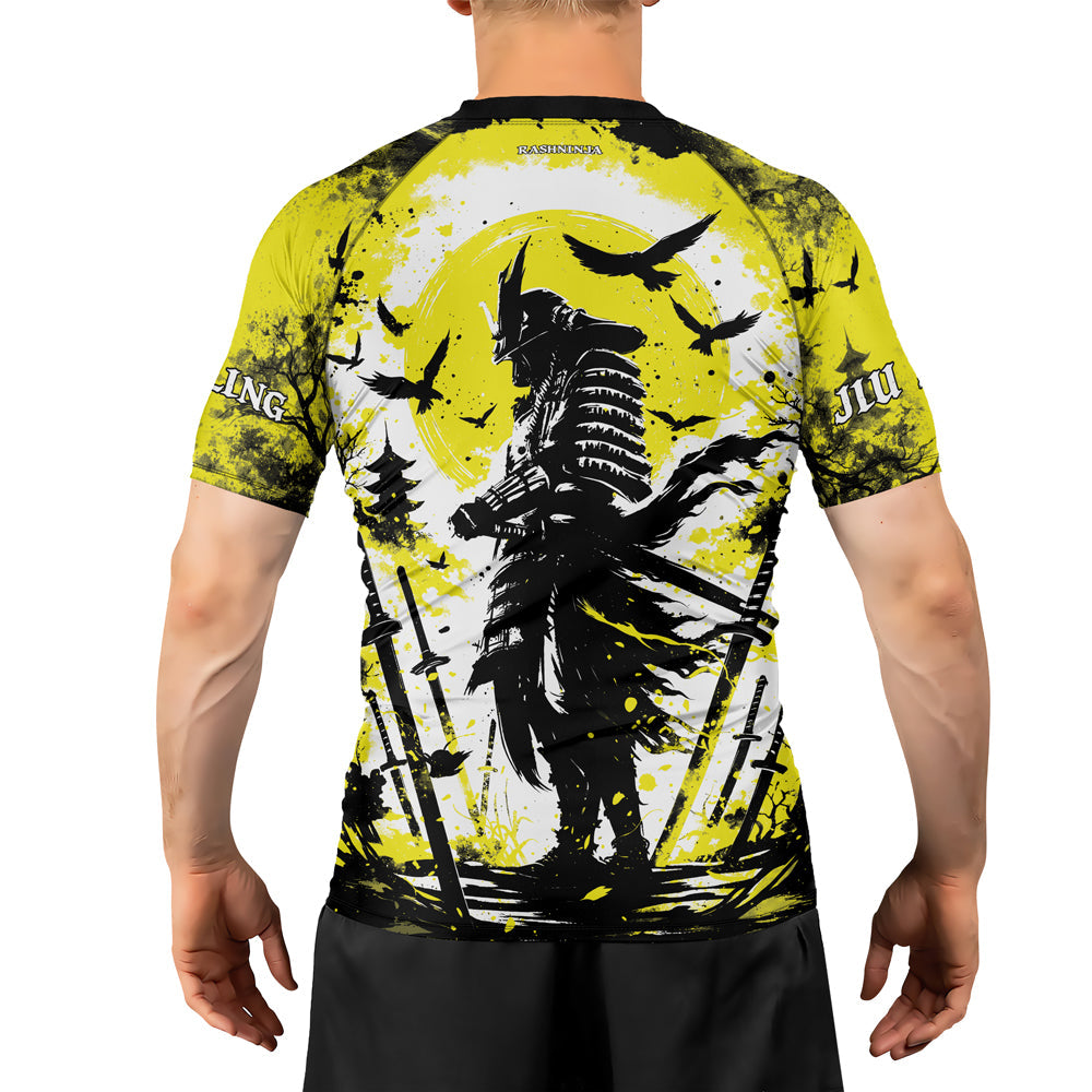 Rashninja Samurai Skull Warrior Men's Short Sleeve Rash Guard
