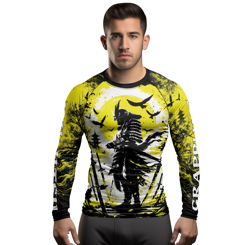 Rashninja Samurai Skull Warrior Men's Long Sleeve Rash Guard