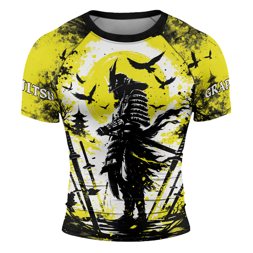 Rashninja Samurai Skull Warrior Men's Short Sleeve Rash Guard