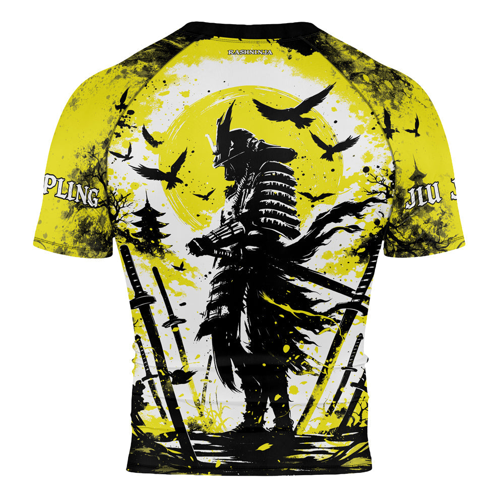 Rashninja Samurai Skull Warrior Men's Short Sleeve Rash Guard
