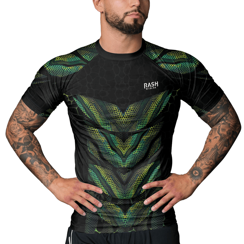 Rashninja Snake Skin Men's Short Sleeve Rash Guard