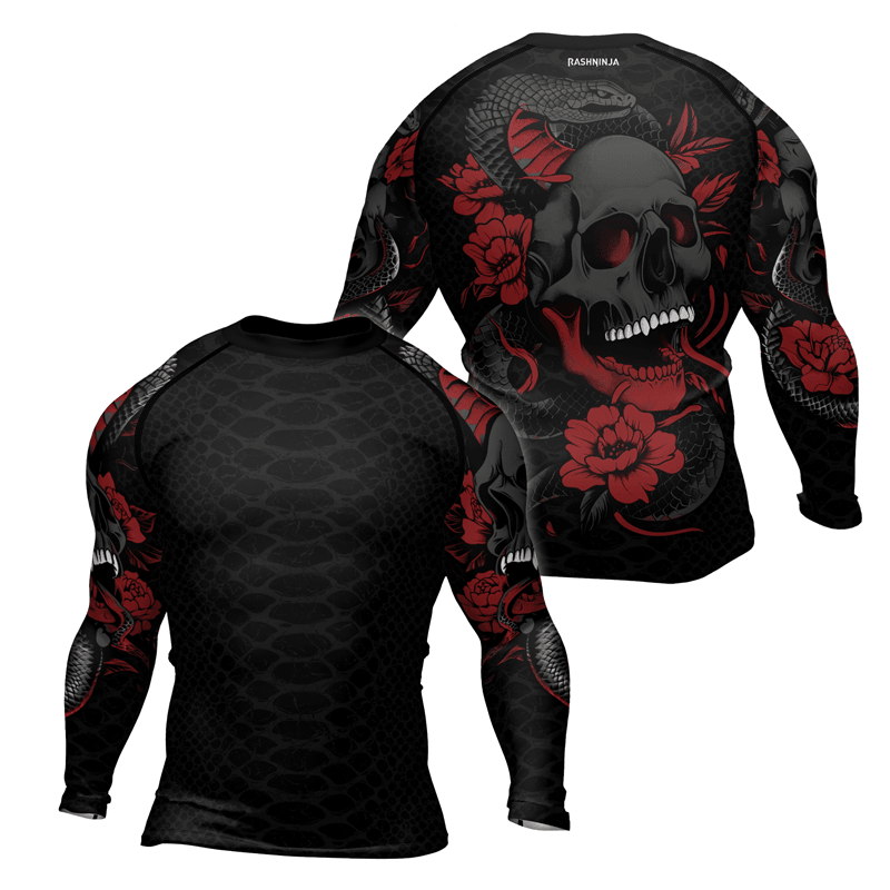 Rashninja Snake and Skull Men's Long Sleeve Rash Guard