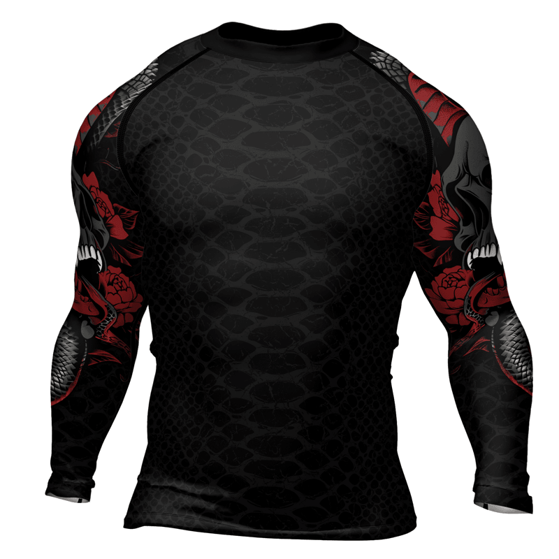 Rashninja Snake and Skull Men's Long Sleeve Rash Guard