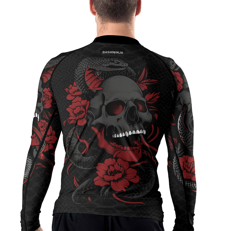 Rashninja Snake and Skull Men's Long Sleeve Rash Guard