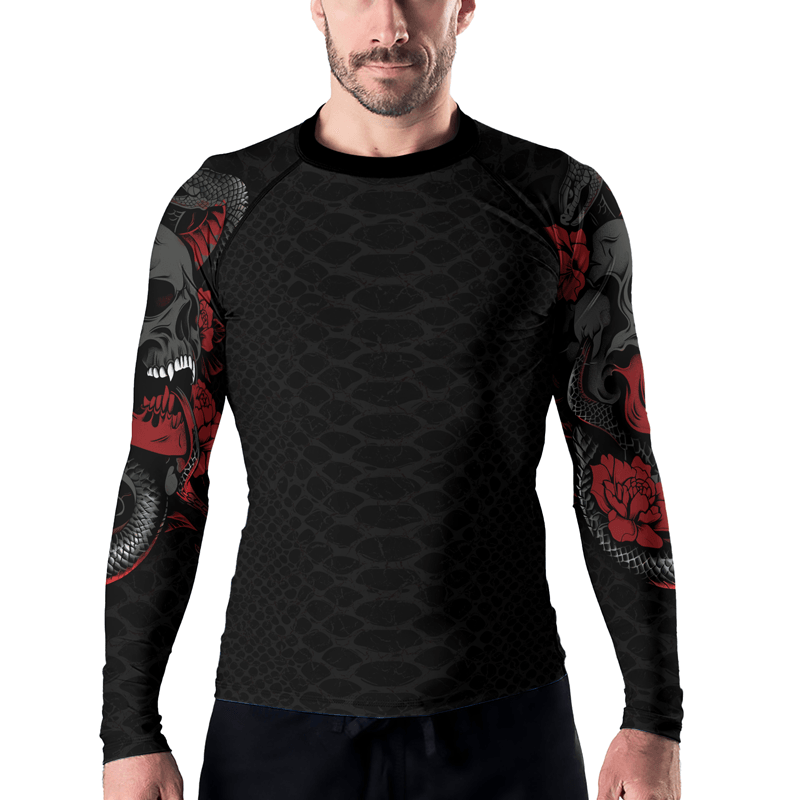 Rashninja Snake and Skull Men's Long Sleeve Rash Guard