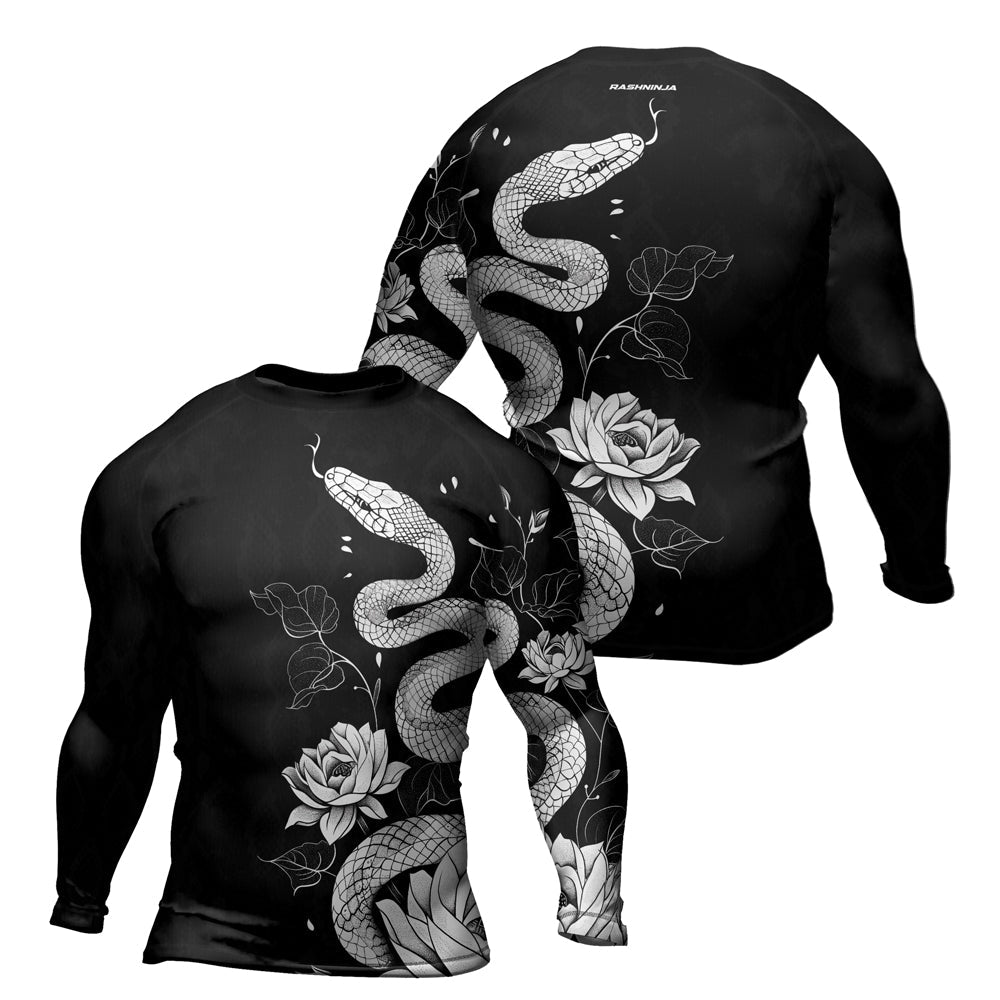Rashninja Snake Ivory Bloom Men's Long Sleeve Rash Guard