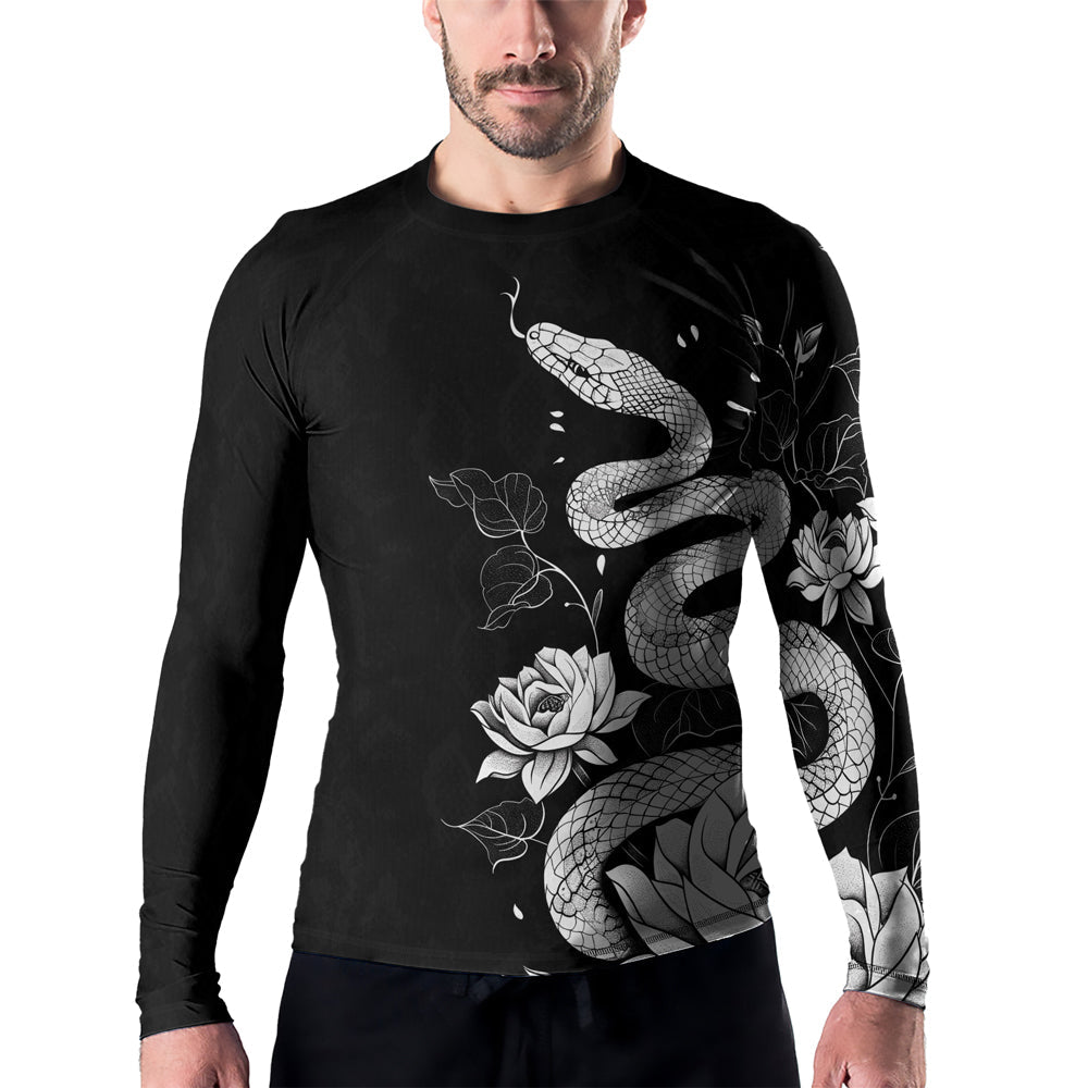 Rashninja Snake Ivory Bloom Men's Long Sleeve Rash Guard