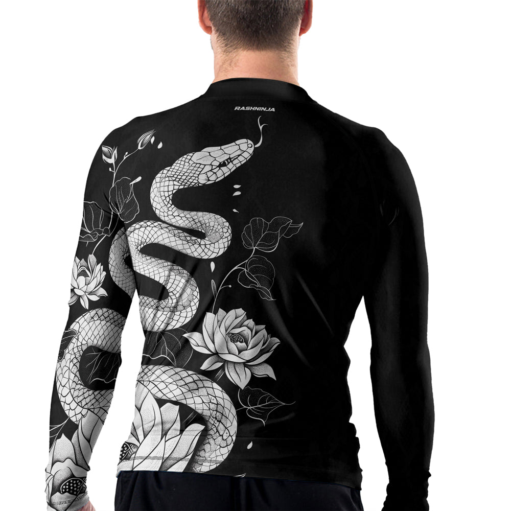 Rashninja Snake Ivory Bloom Men's Long Sleeve Rash Guard