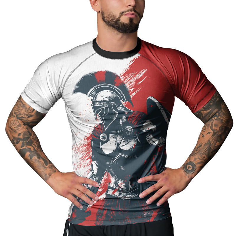 Rashninja Spartan Battle Worn Men's Short Sleeve Rash Guard