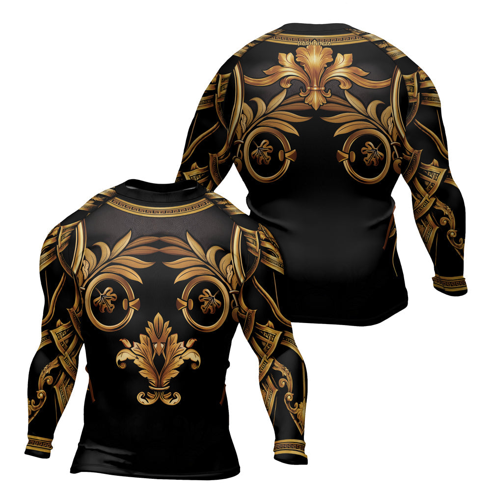 Rashninja Spartan Golden Baroque Men's Long Sleeve Rash Guard