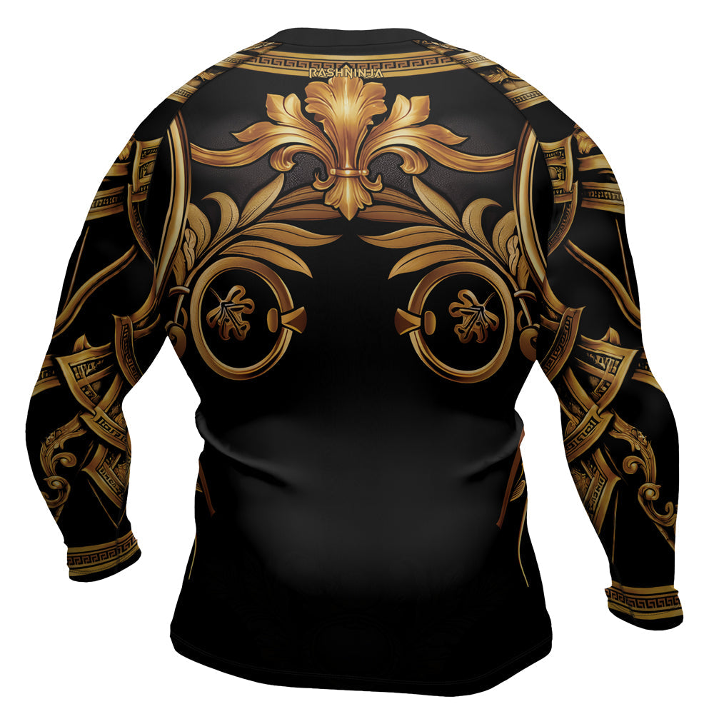 Rashninja Spartan Golden Baroque Men's Long Sleeve Rash Guard