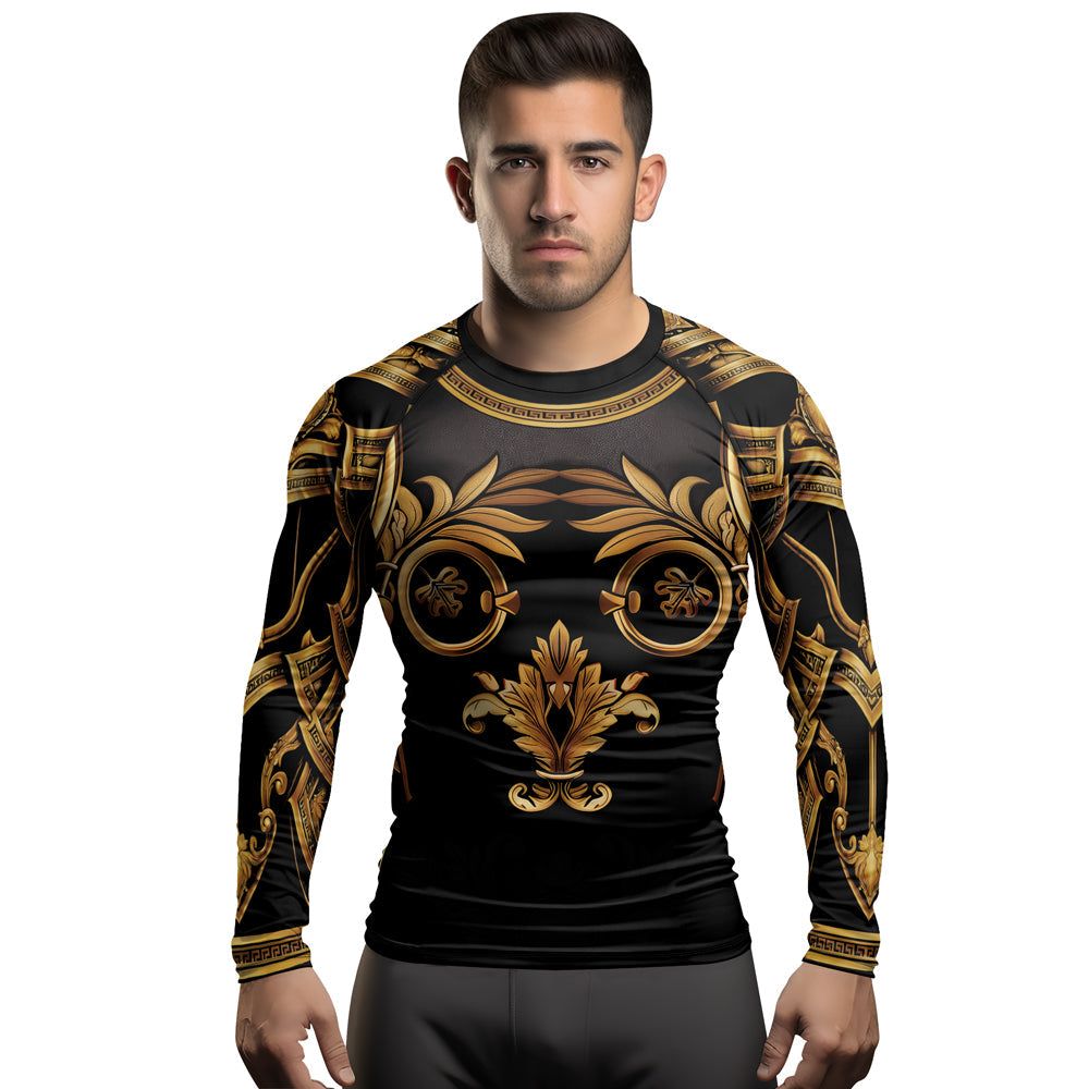Rashninja Spartan Golden Baroque Men's Long Sleeve Rash Guard